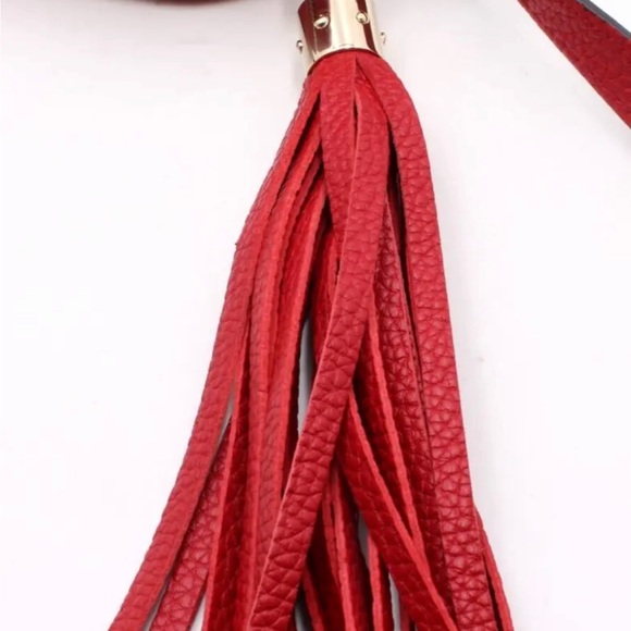 Authentic Gucci Red Soho Leather GG Tassel Crossbody Bag - Picture 11 of 16